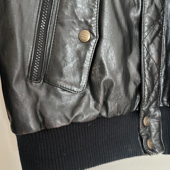 $1499 FURY Men’s Luxury Black Leather Bomber Utility Jacket Vest Coat size 44 - Picture 10 of 10